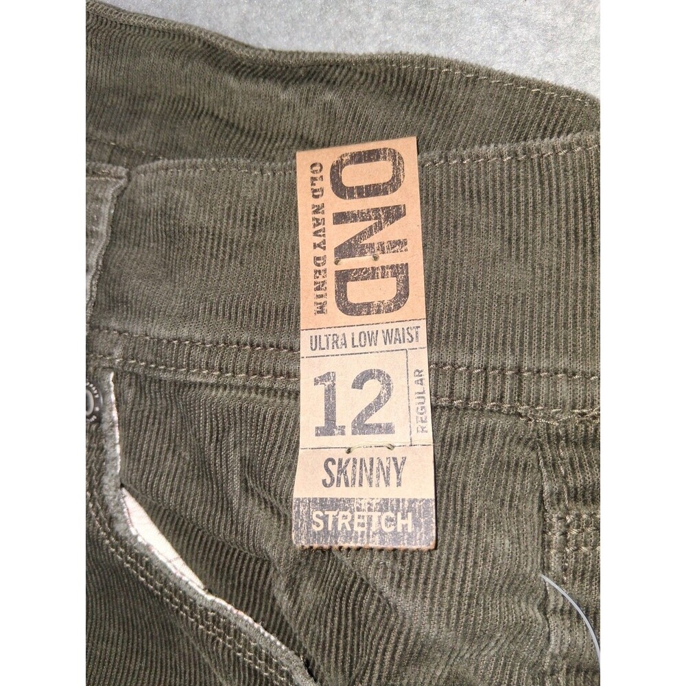 NWT! Old Navy Denim OND Ultra Low Rise Skinny Corduroy Pants Womens 12 Brown Y2K - Picture 3 of 16